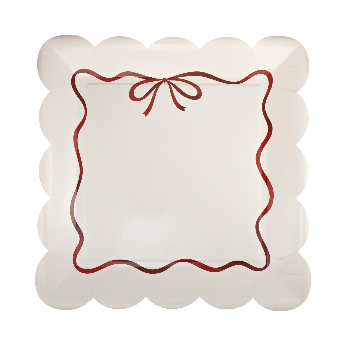 Red Bow Border 10" Plate | 8 count