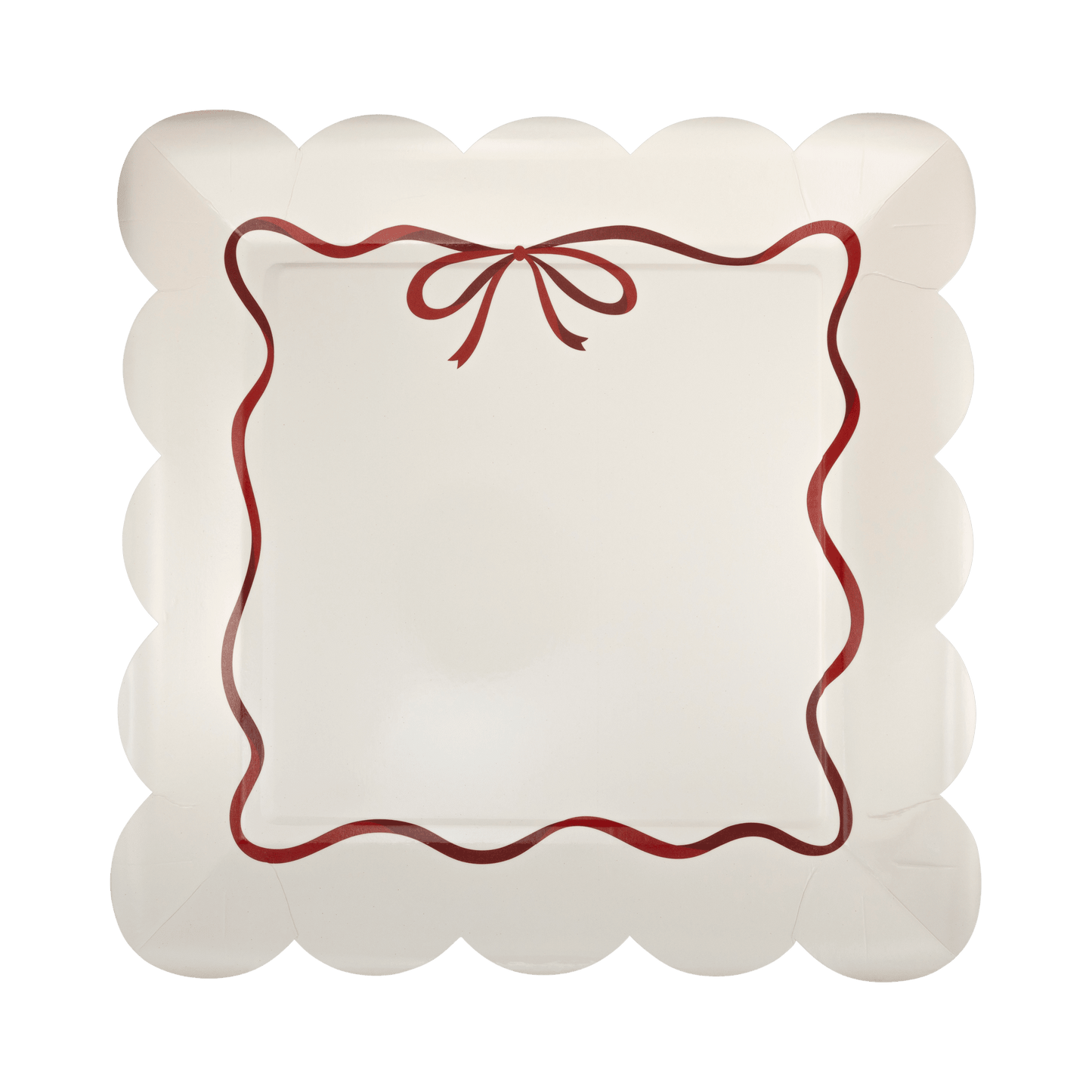 Red Bow Border 10" Plate | 8 count