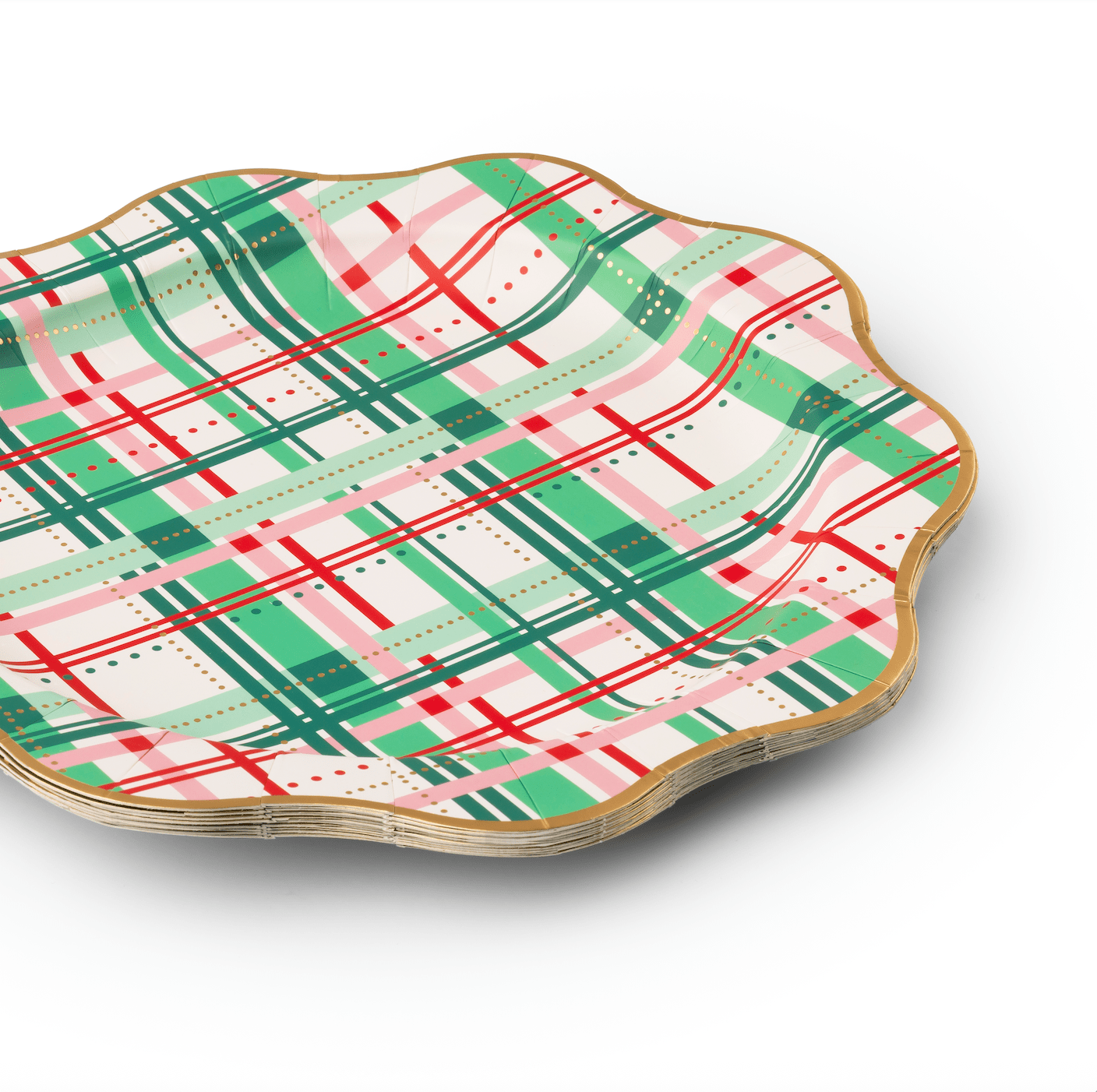 Christmas Plaid Large Plates 11" | Set of 8