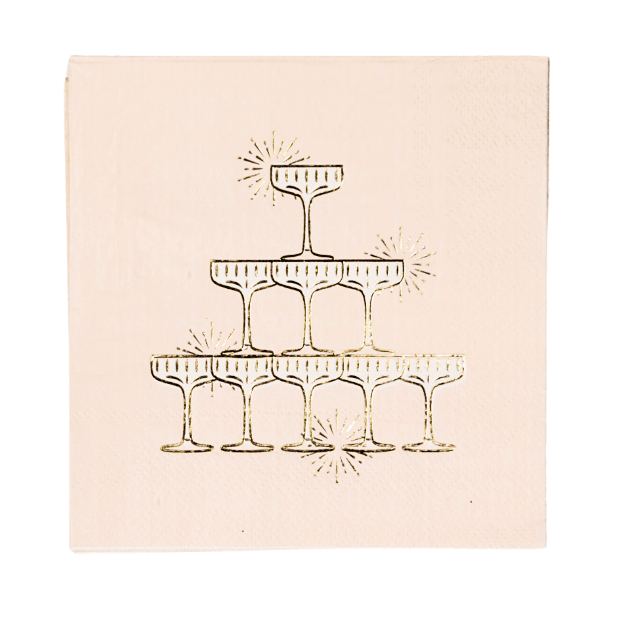 Set of 20 champagne tower cocktail napkins with elegant design, ideal for celebrations, by Bonjour Fête.