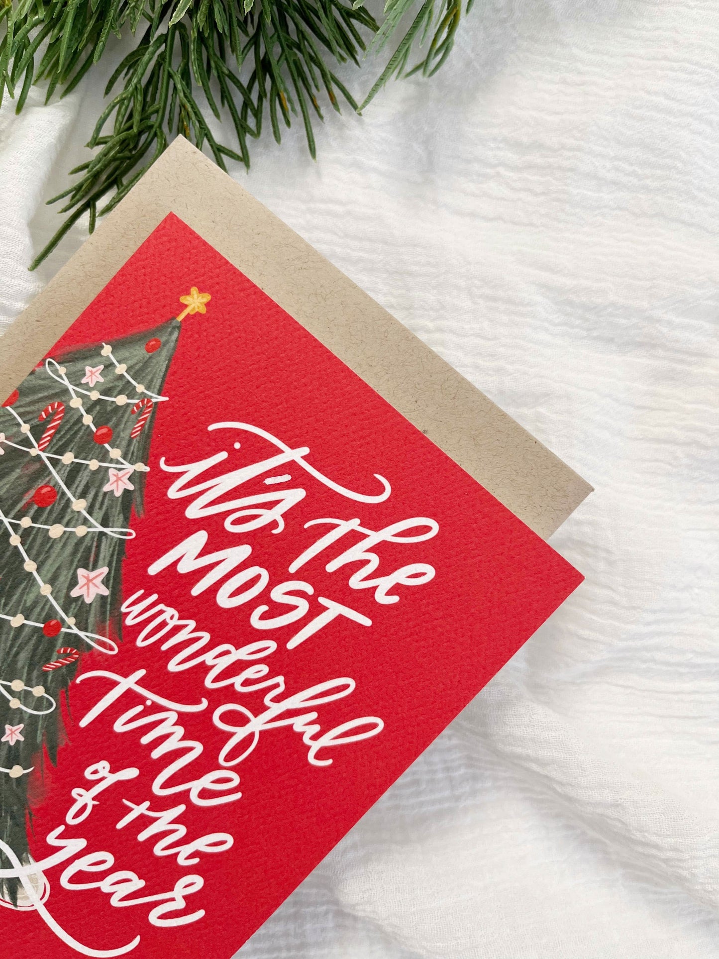 Most Wonderful Time Card - Christmas Tree Holiday - Porcupine Paper Co.
