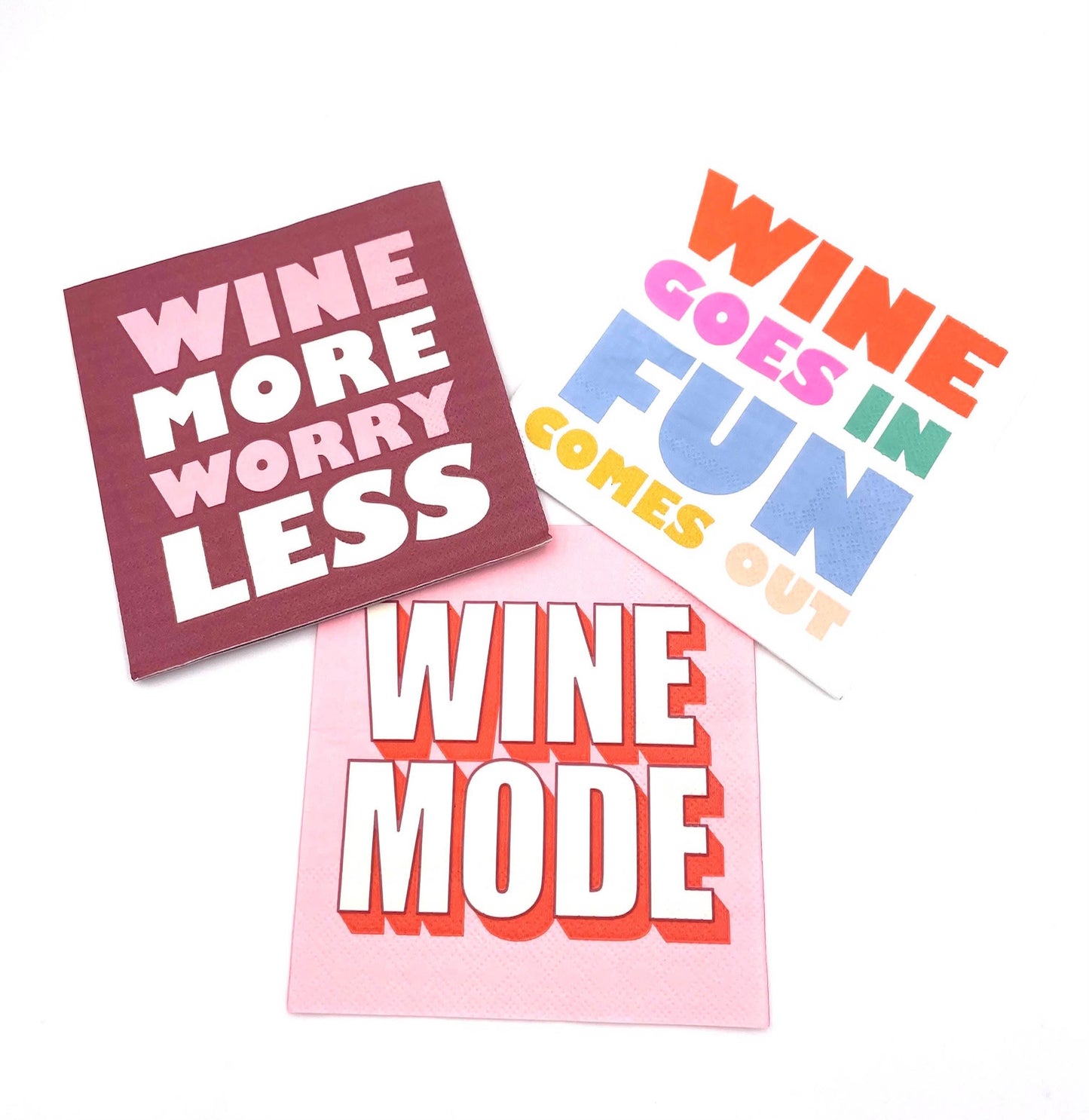 Funny Cocktail Napkins | Wine Goes In Fun Comes Out - 20ct - Porcupine Paper Co.