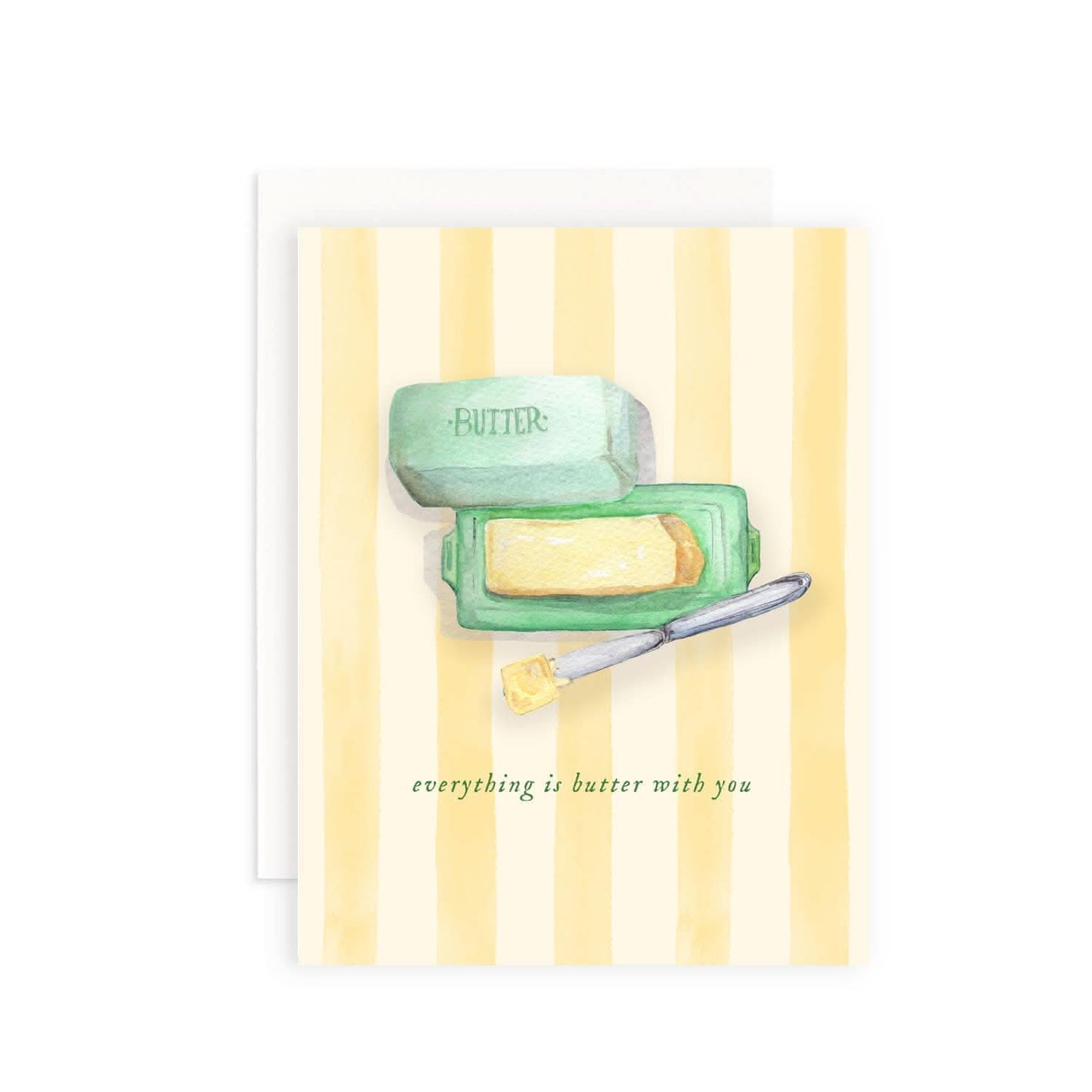 Cami Monet "Everything is Butter With You" greeting card featuring playful butter illustration on a single card.