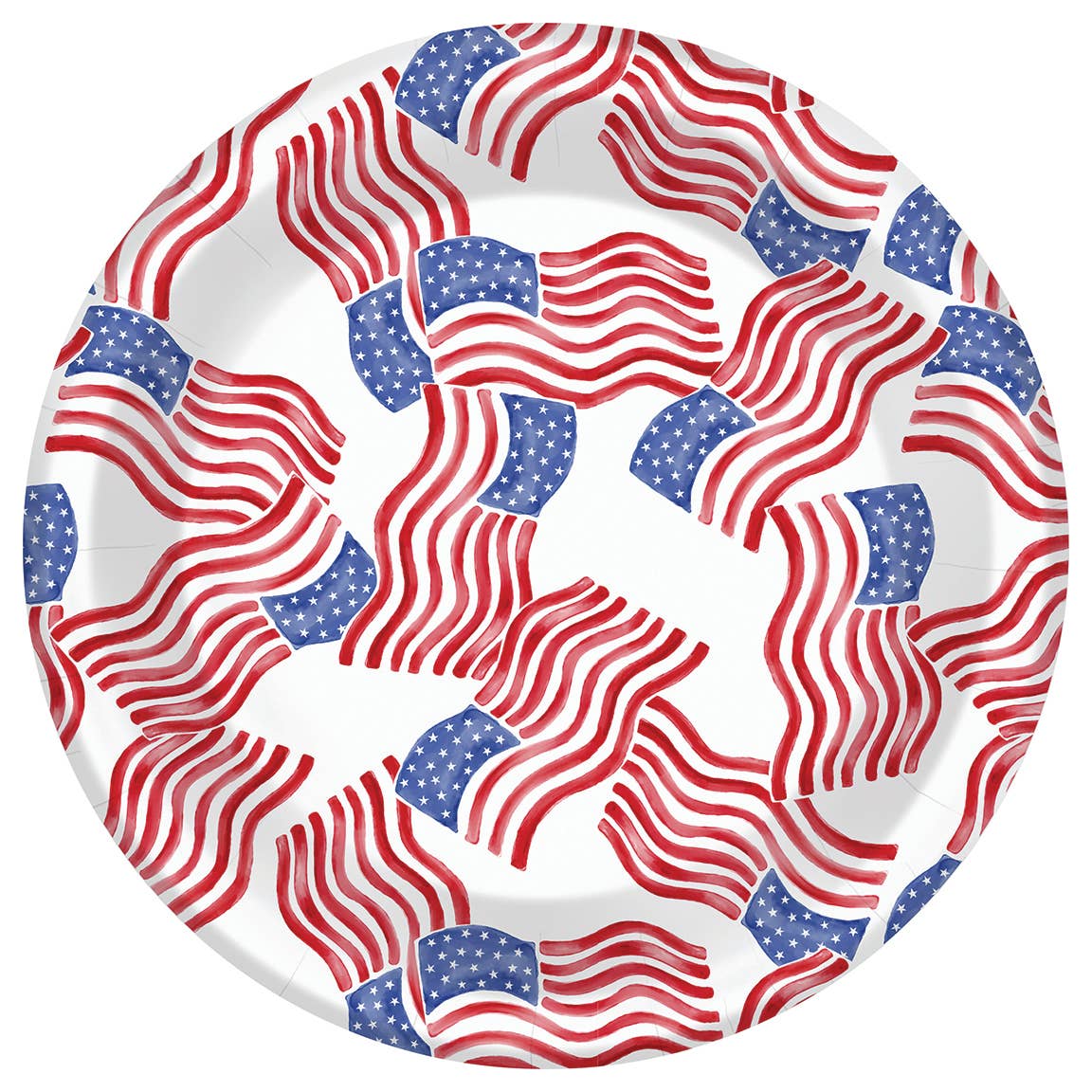 7" Round Paper Plate Stars & Stripes | 8 count