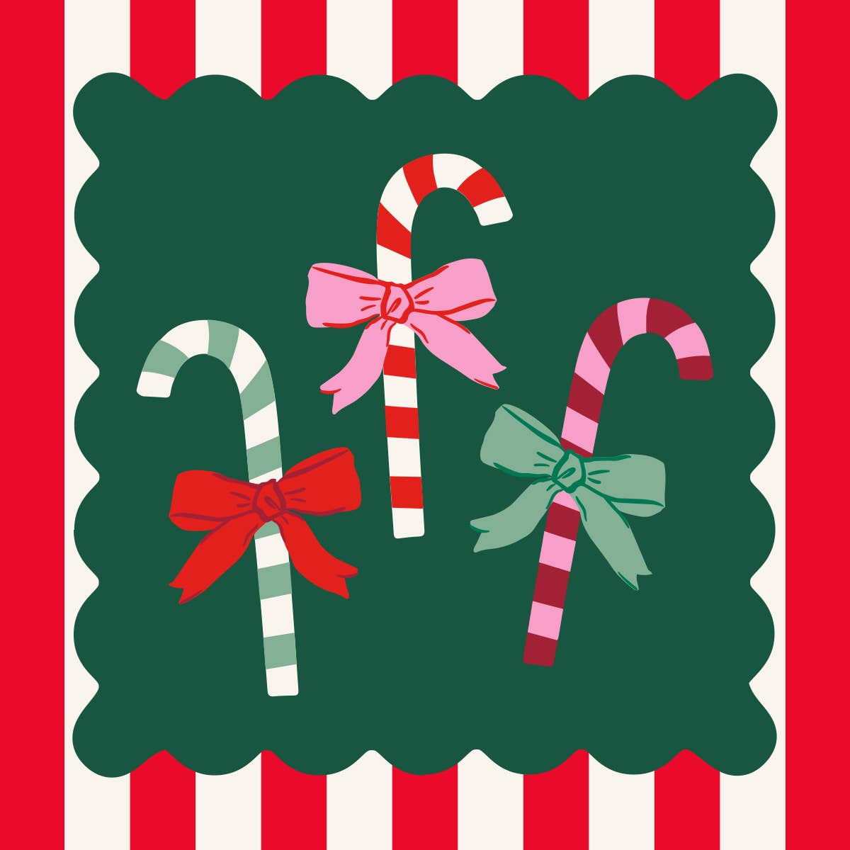 Holiday Christmas Cocktail Napkins | Candy Cane Stripe - 20ct
