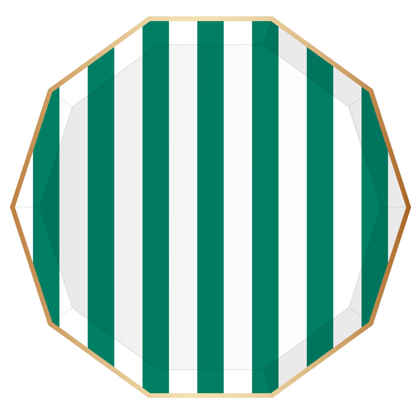 Emerald Green Signature Cabana Stripe Plates | Pack of 8