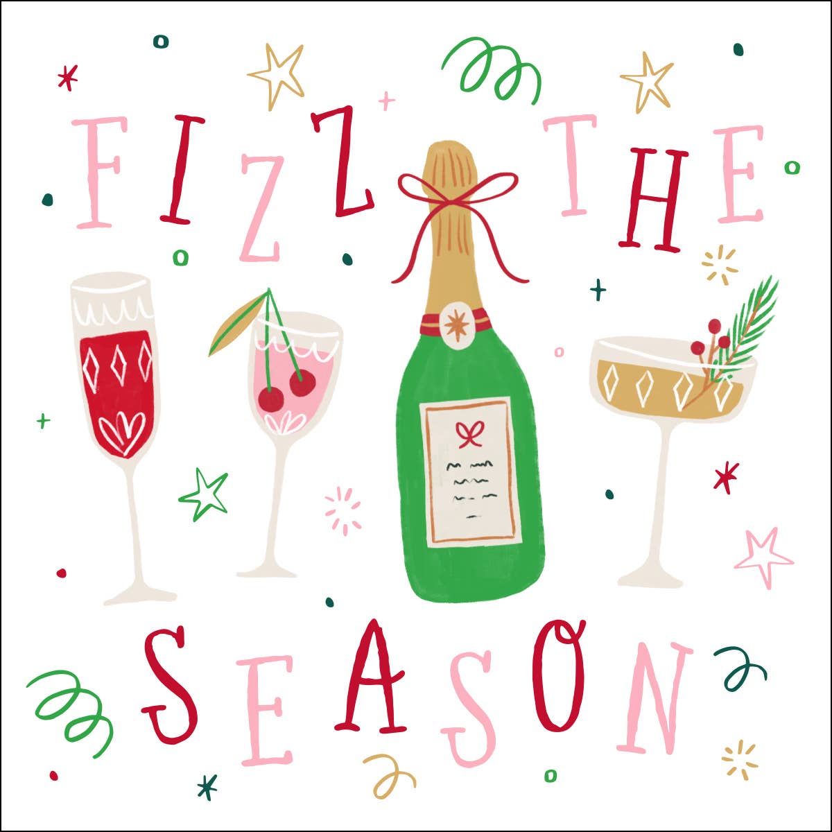 Holiday Cocktail Napkins | Fizz The Season - 20ct