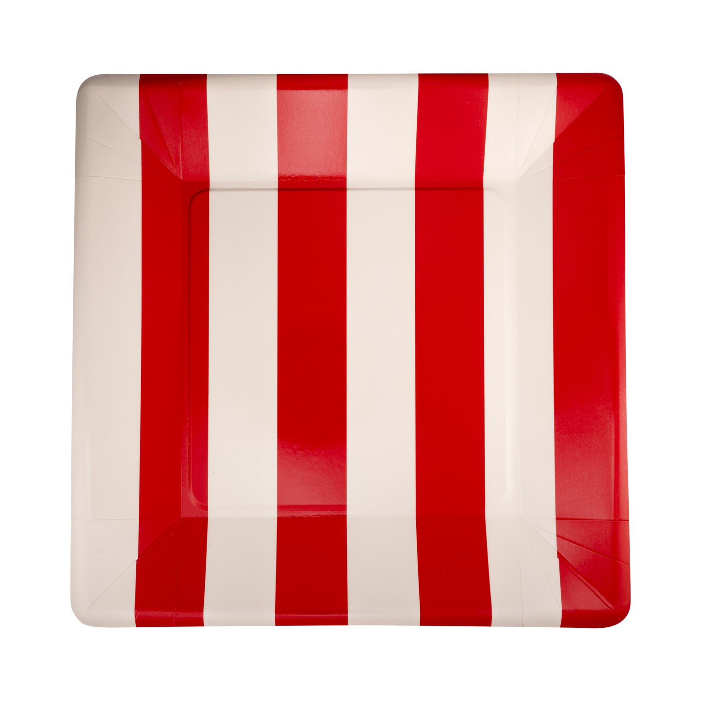 Red and Pink Striped 11" Plate | 8 count