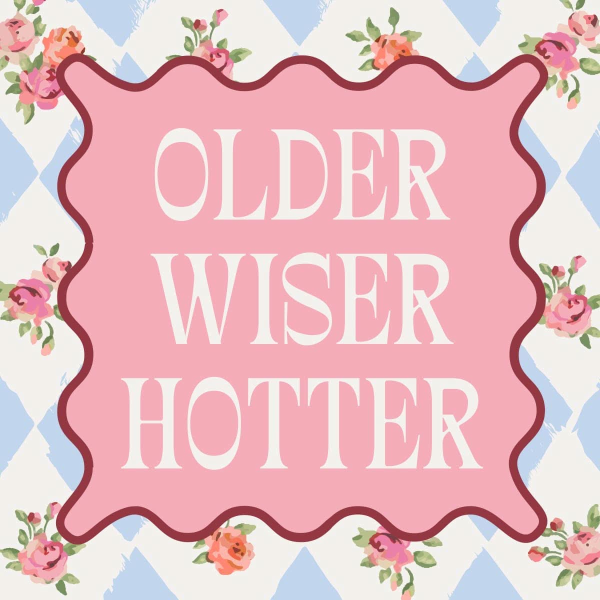 Set of 20 funny birthday cocktail napkins with "Older Wiser Hotter" design by soiree-sisters, featuring colorful paper napkins for celebrations.