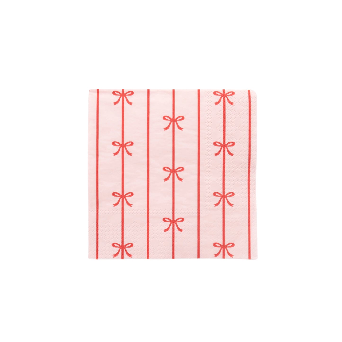 Bonjour Fête Signature Bow Small Napkins, set of 20, featuring elegant bow design and soft paper material for special occasions.