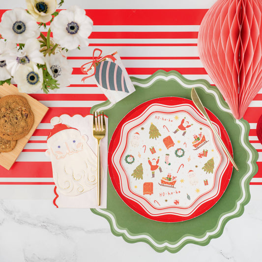 Red Color Block Dinner Paper Plates 10.5'' | 8ct.