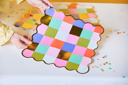 Set of 10 Birthday Wishes placemats by Packed Party featuring colorful, festive birthday-themed designs for celebration table decor.
