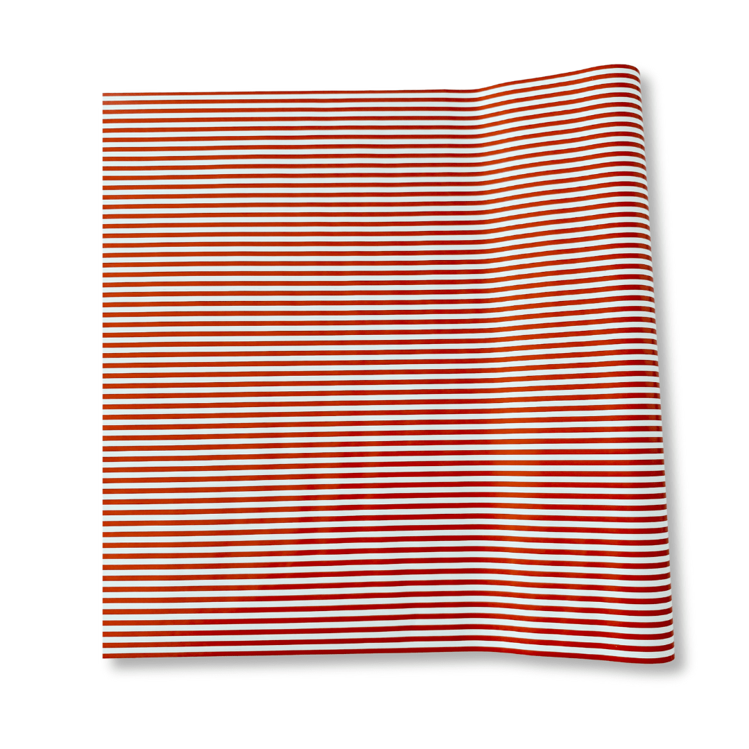 Red Striped Paper Table Runner | 19.5” x 150”