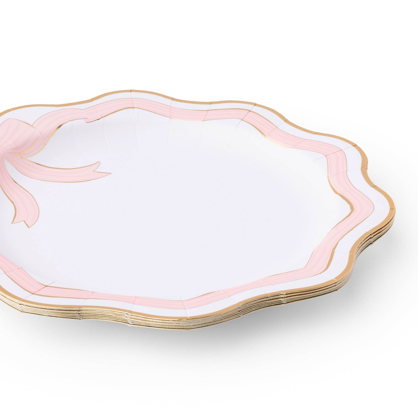 Pink Bow Dinner Plates - 11" | Set of 8 - Porcupine Paper Co.