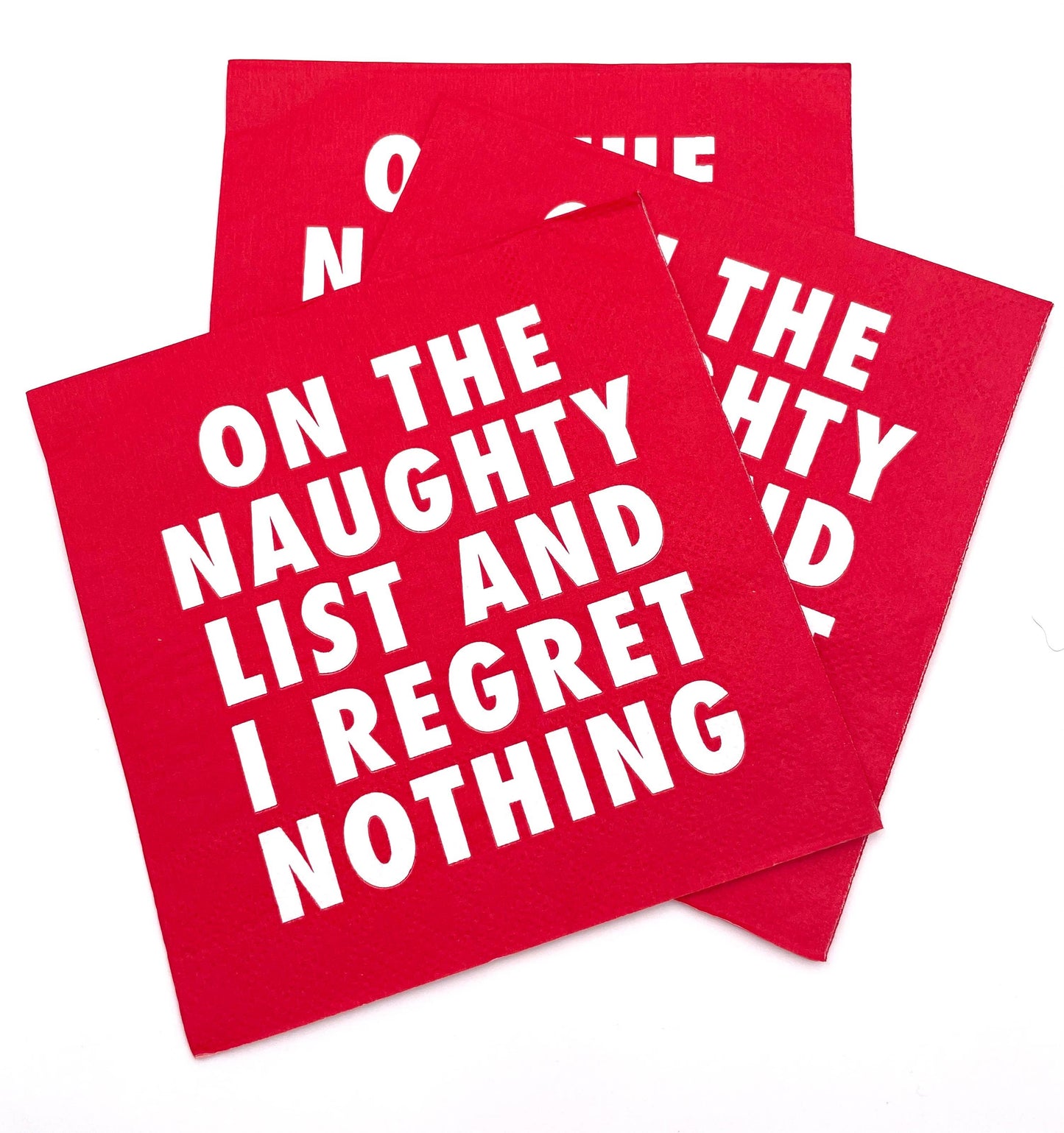 Christmas Cocktail Funny Napkins | I Regret Nothing | 20 count