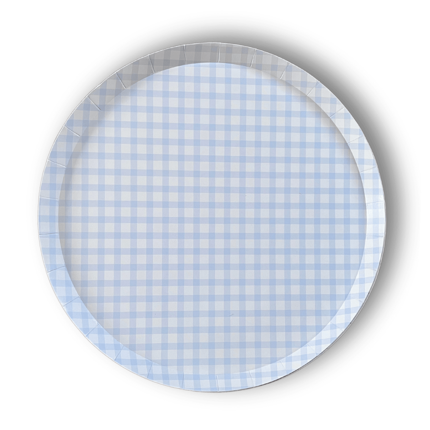 Premium Gingham Baby Blue Plates | 12 count