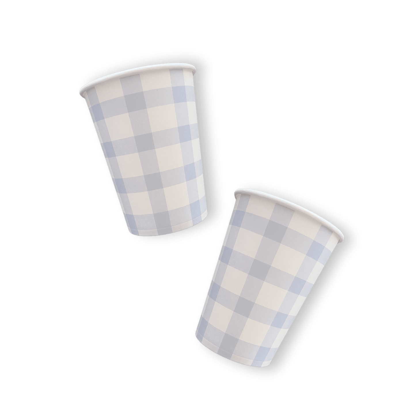 Baby Blue Gingham Cups | 8 count