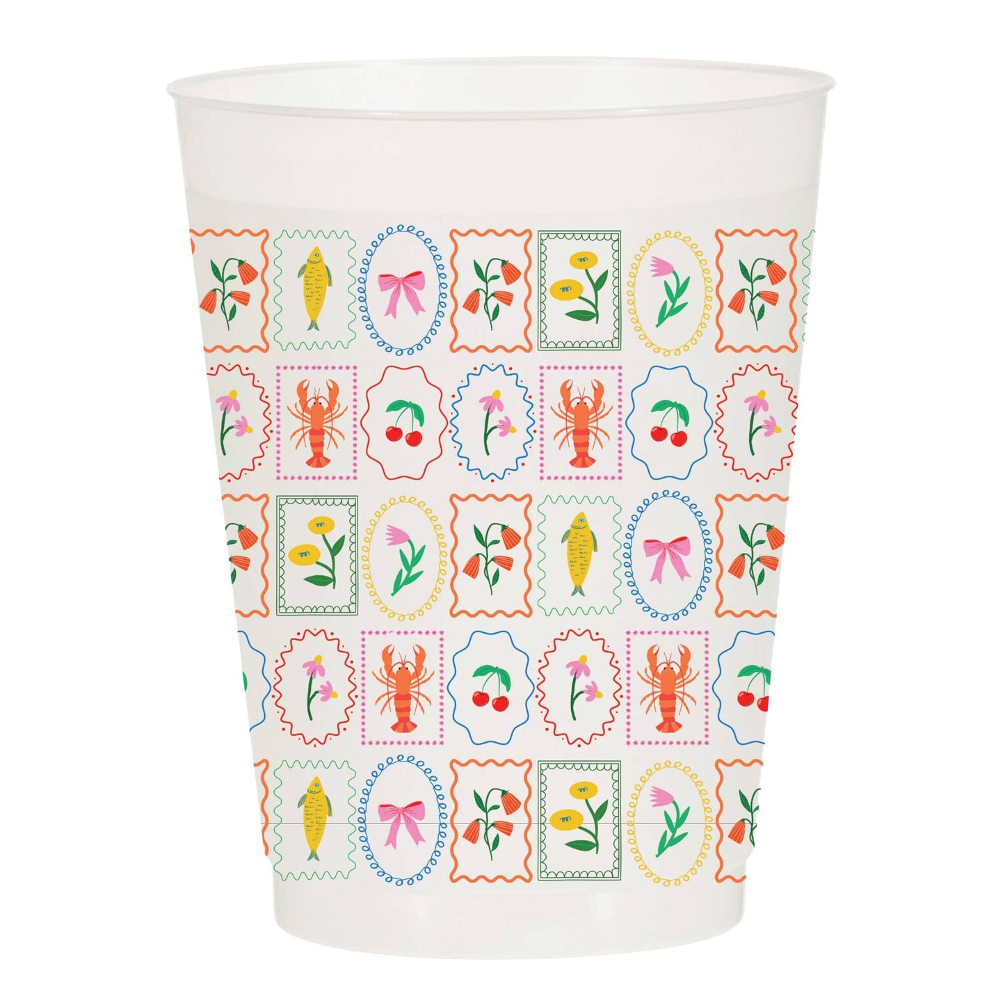 Italian Summer Full Wrap Frosted Cups | Pack of 6