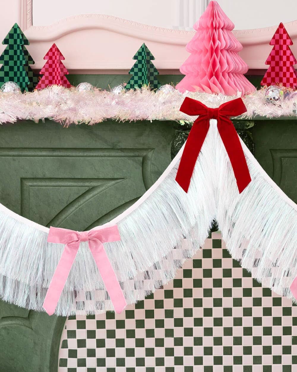 6-foot Bow Bliss Banner by xo, Fetti featuring colorful bow designs hanging on a string for party decor
