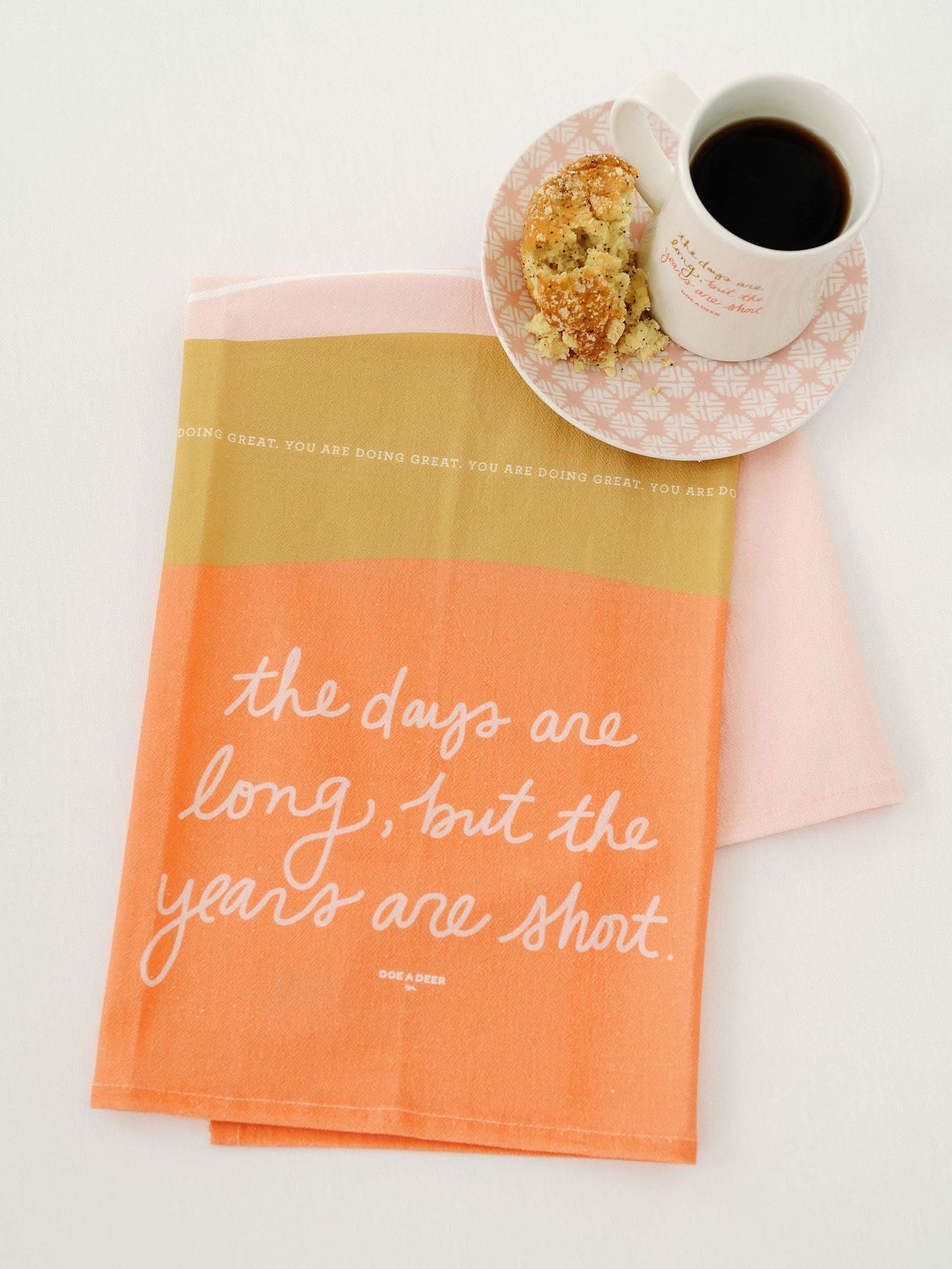 The Days Are Long Full Pattern Tea Towel - Porcupine Paper Co.