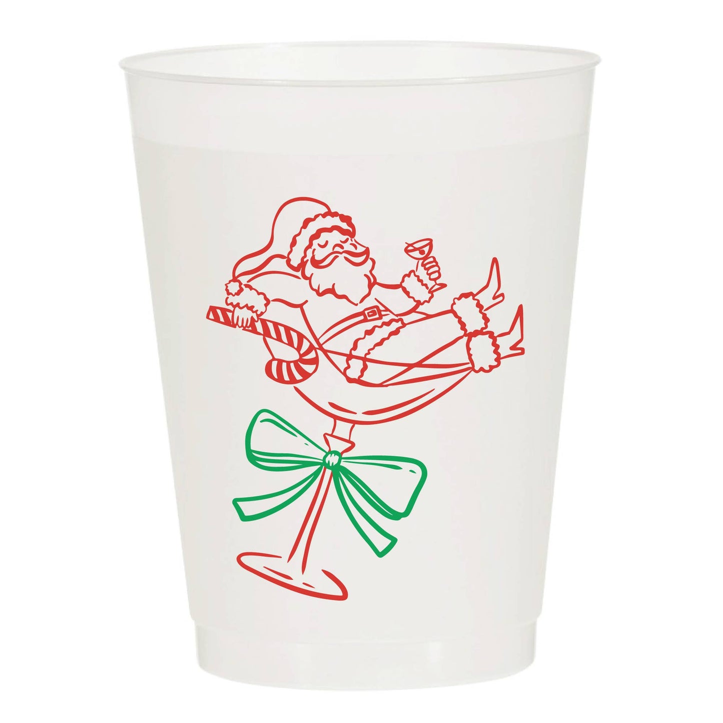 Martini Santa Christmas Frosted Cups | Pack of 6