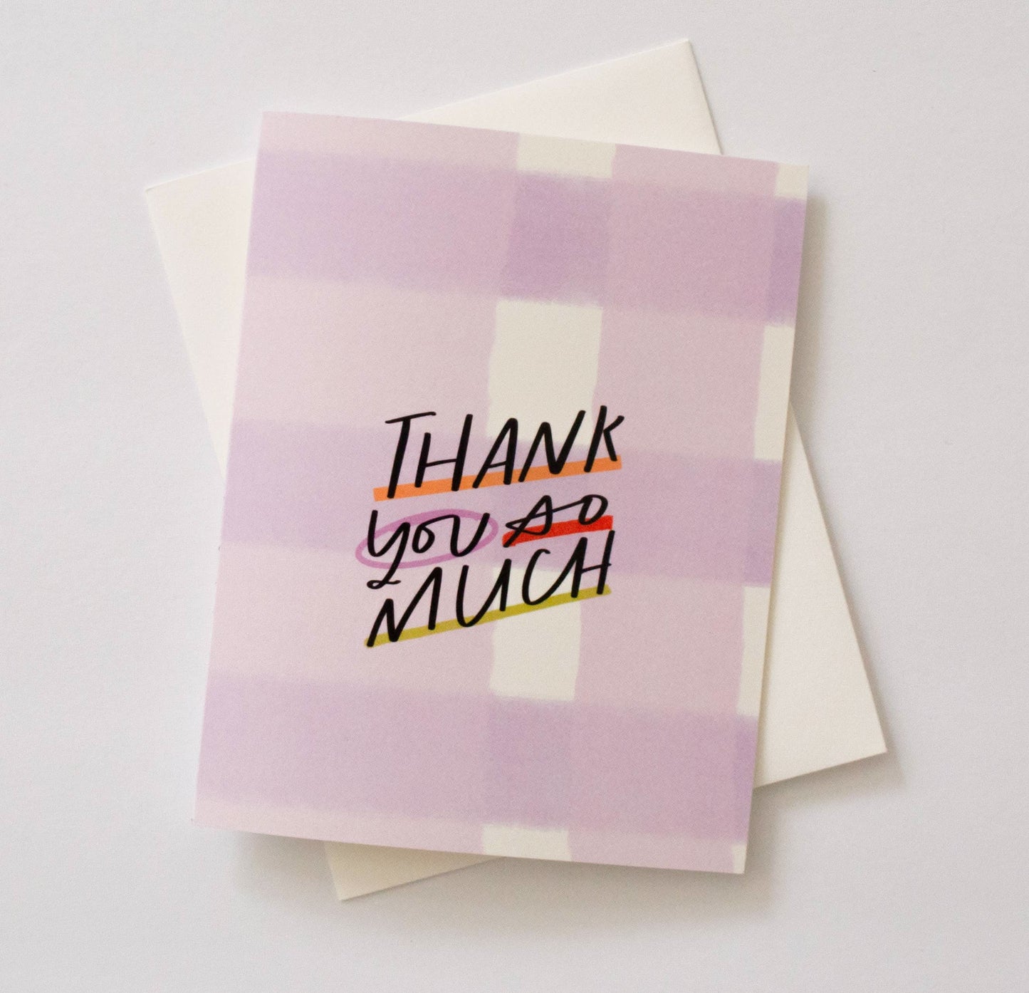 Thank You So Much, Purple Plaid - Porcupine Paper Co.