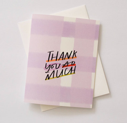 Thank You So Much, Purple Plaid - Porcupine Paper Co.