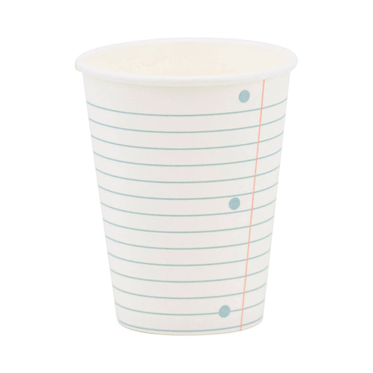 Set of 8 My Mind’s Eye paper design paper cups with colorful patterns, ideal for parties and celebrations.