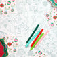 Merry Christmas Coloring Paper Tablecloth