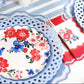 Light Blue Basketweave Dinner Paper Plates - Porcupine Paper Co.