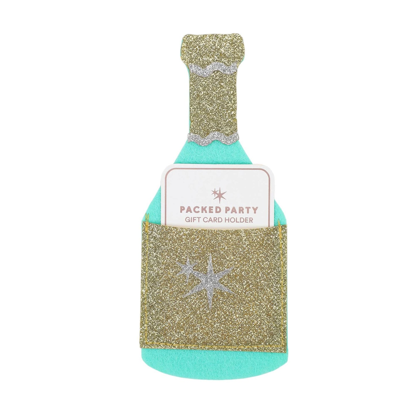 Packed Party Pop the Bubbly Champagne gift card holder with playful bubbly design and festive details for special celebrations.
