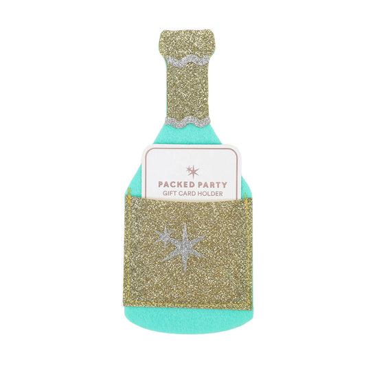 Packed Party Pop the Bubbly Champagne gift card holder with playful bubbly design and festive details for special celebrations.