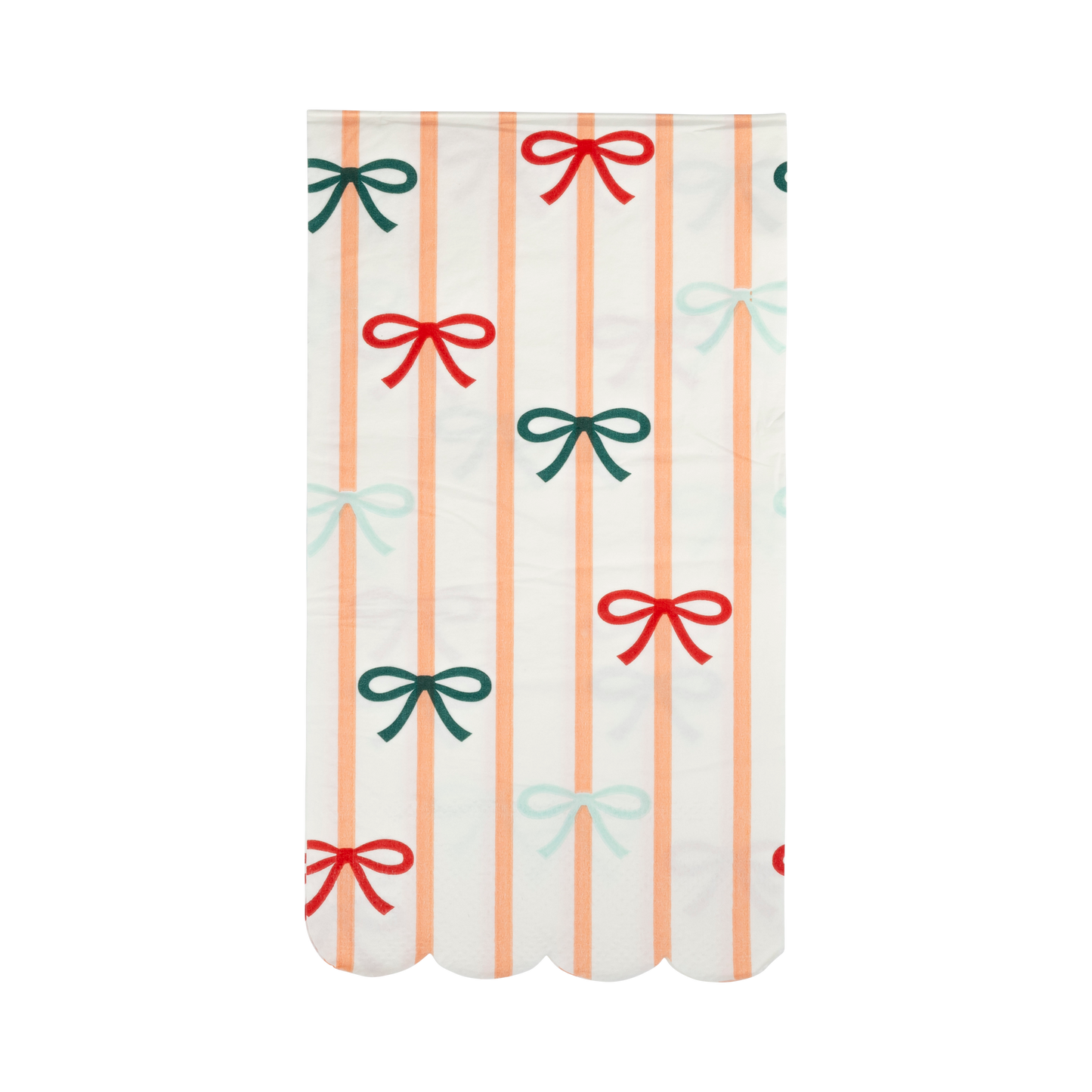 Bows and Stripes Scalloped Dinner Napkins | 24 count