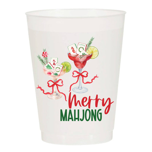 Merry Mahjong Cocktails Frosted Cups | Pack of 10