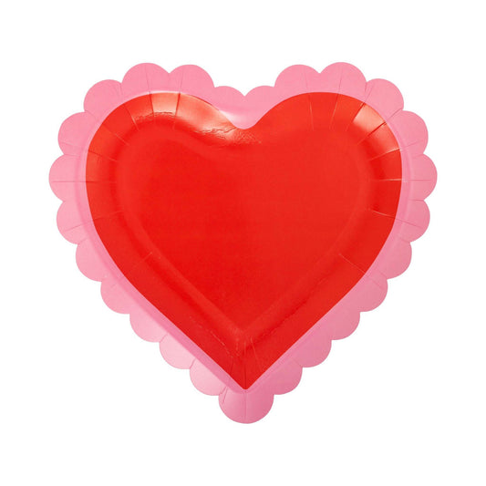 Scalloped Heart Shaped Plate - 10" | Set of 8 - Porcupine Paper Co.