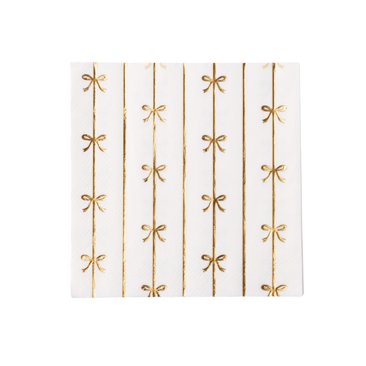 Gold Signature Bow Large Napkins | 20 count