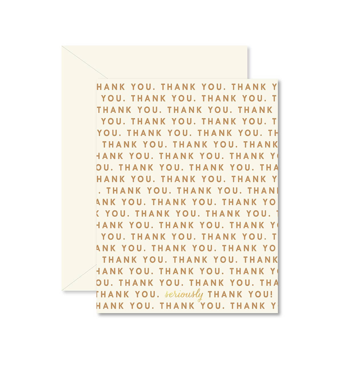 Repeating Thank You greeting card by Ginger P. Designs with elegant handwritten thank you message on white background