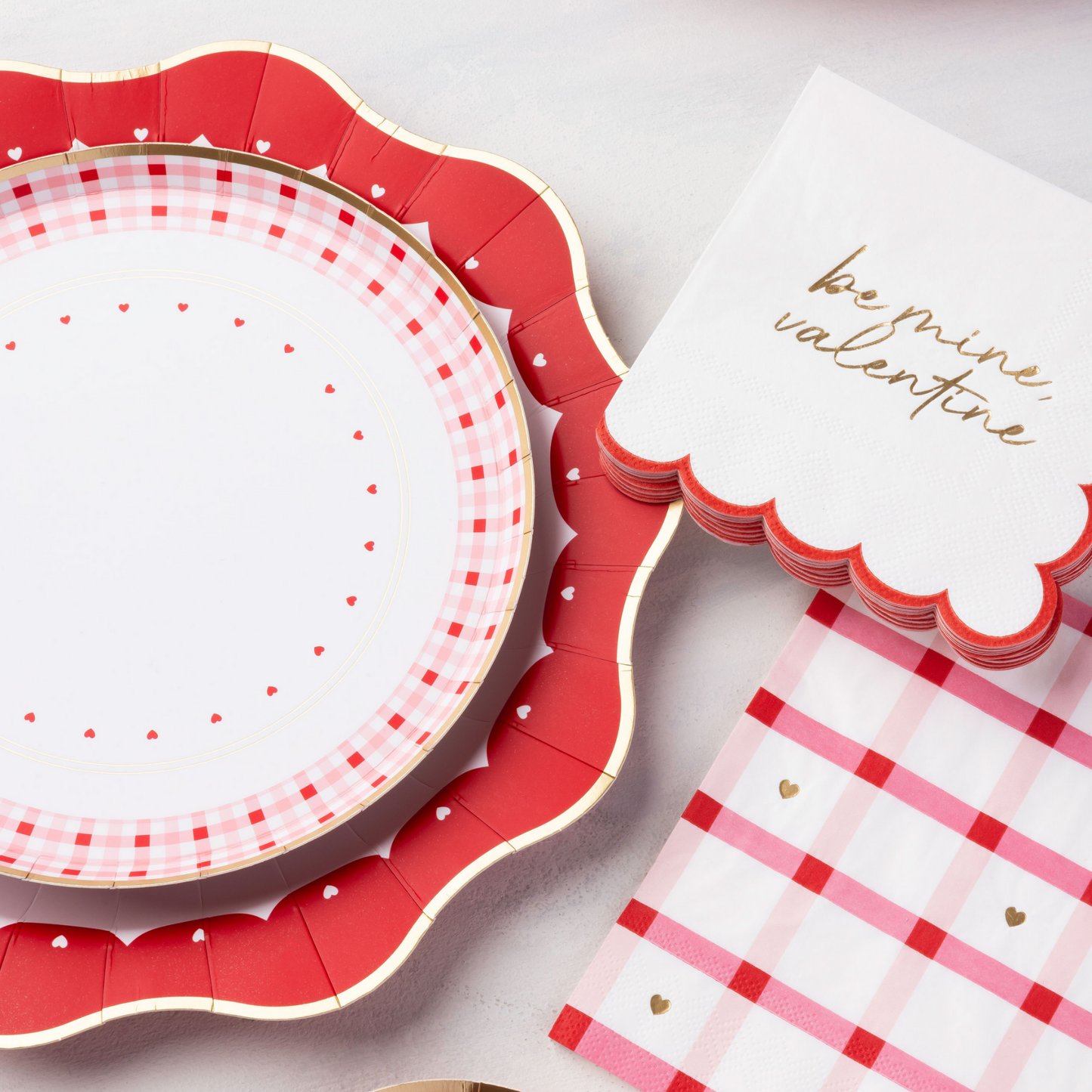 Valentine Plaid Dinner Napkins | Pack of 20