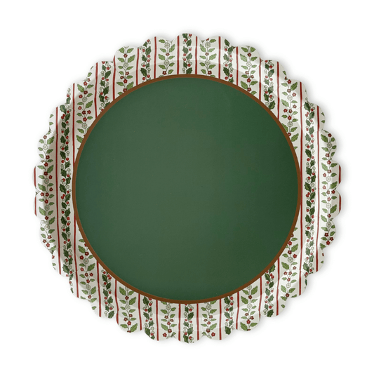 Hearth & Holly Vintage Floral Scalloped Dinner Plate 10.5" | 12 count