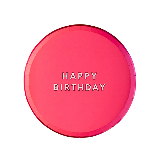 Pink Signature Happy Birthday Small Plates