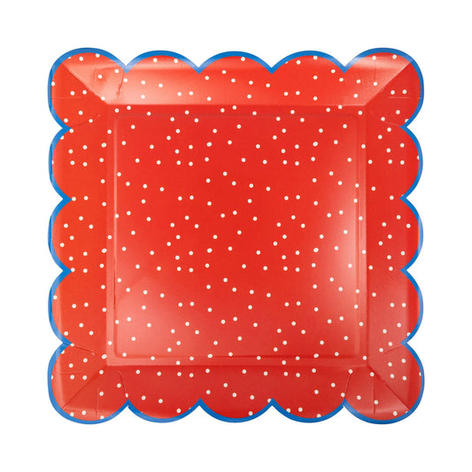 Red Polka Dot 10" Paper Plates | 8 count
