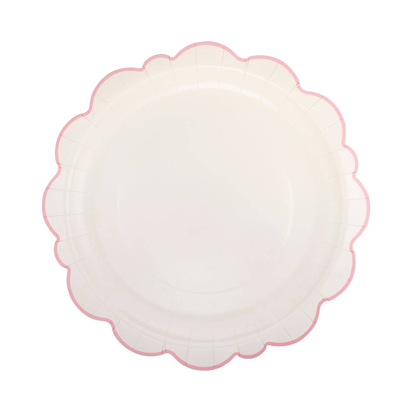Pembroke Pink Edge Scallop 12" Plate | Set of 8