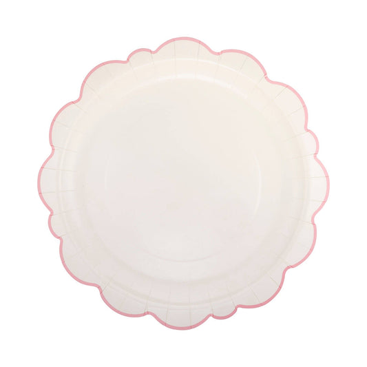 Pembroke Pink Edge Scallop 12" Plate | Set of 8
