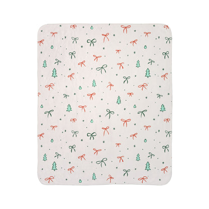 Christmas Ribbon Fleece Blanket | 50" x 60"