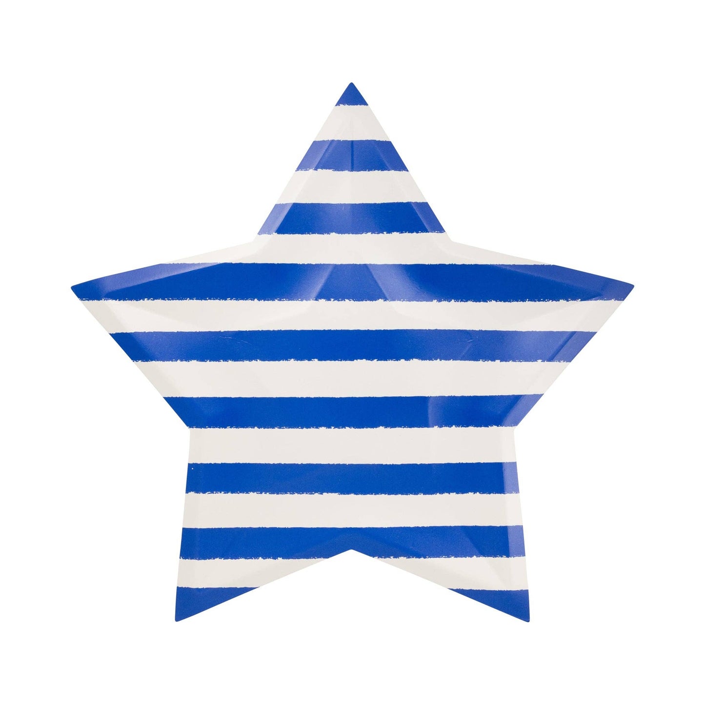 My Mind’s Eye striped star paper plate, 9.5-inch round party plate with colorful star pattern on white background