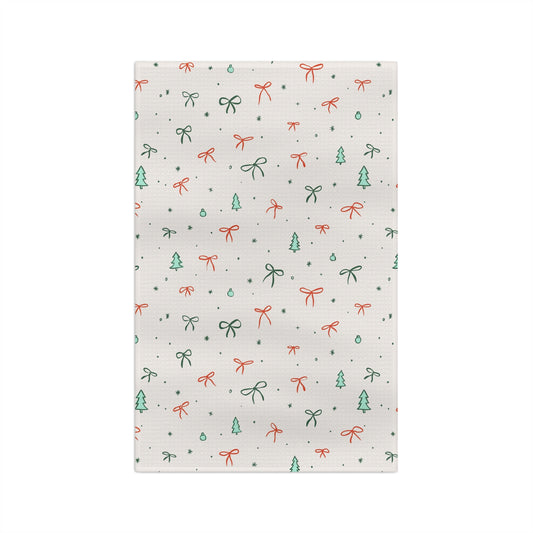 Christmas Ribbon Tea Towel
