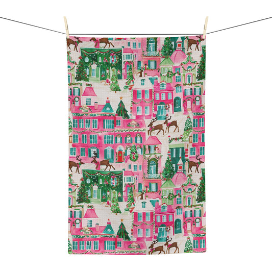 Christmas Village Tea Towel