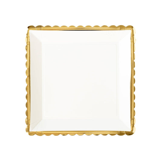 Gold Ruffle Edge Plates - 12" | Pack of 8