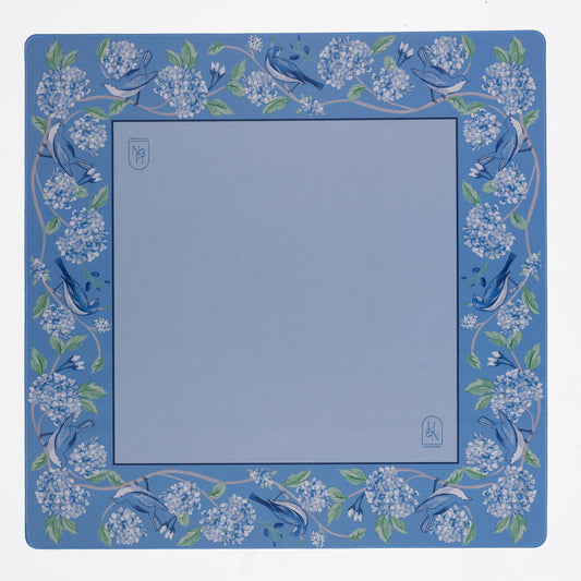 Blue & White Bird Mahjong Mat