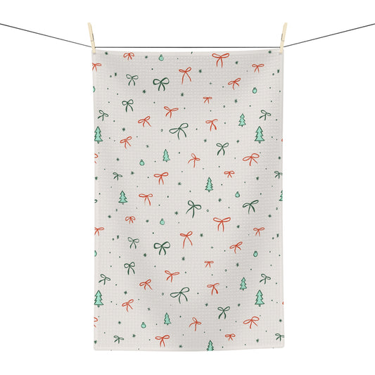 Christmas Ribbon Tea Towel